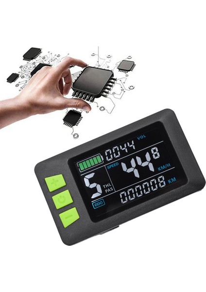 P3C LCD Ekran Kontrol Paneli Renkli Ekran 24V 36V 48V 60V Elektrikli Bisiklet Ölçer Elektrikli Scooter Için (5pın) (Yurt Dışından)