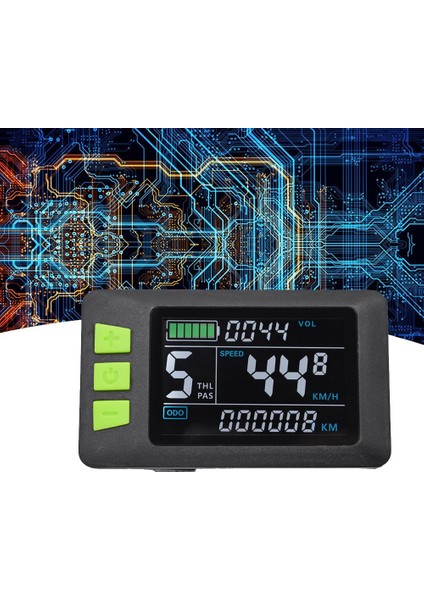P3C LCD Ekran Kontrol Paneli Renkli Ekran 24V 36V 48V 60V Elektrikli Bisiklet Ölçer Elektrikli Scooter Için (5pın) (Yurt Dışından)
