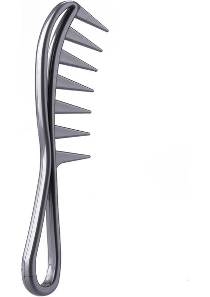 Gri 1 Adet Kıvırcık Saç Geniş Diş Plastik Tarak Anti Statik Kadın Taşınabilir Tarak Dolaşık Açıcı Kıvırcık Kuaför Kuaförlük Tarak Masaj (Yurt Dışından)