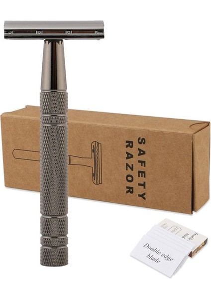 Siyah Bir Taşınabilir Jilet Klasik Çift Kenarlı Emniyetli Jilet Erkekler Için Tıraş ve Kadın Epilasyon 5 Tıraş Bıçakları Manuel Tıraş Makinesi (Yurt Dışından) modelleri