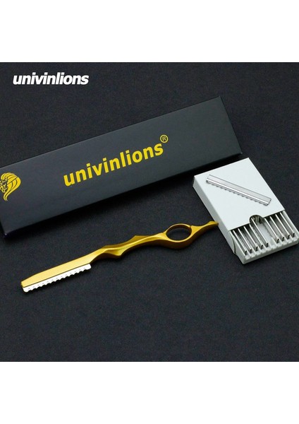 B-9-L Univinlions 10 Adet Bıçaklı Berber Inceltme Jilet Düz Kuaförlük Jilet Salon Saç Kesme Bıçağı Tiner Sopa Jilet (Yurt Dışından)