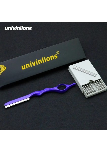 B-9-L Univinlions 10 Adet Bıçaklı Berber Inceltme Jilet Düz Kuaförlük Jilet Salon Saç Kesme Bıçağı Tiner Sopa Jilet (Yurt Dışından)