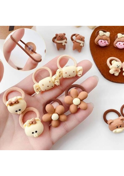 Ben 10 Adet/takım Kızlar Sevimli Çiçekler Küçük Ayı Lastik Bantlar Elastik Saç Bantları Çocuklar At Kuyruğu Tutucu Scrunchie Moda Saç Aksesuarları (Yurt Dışından)