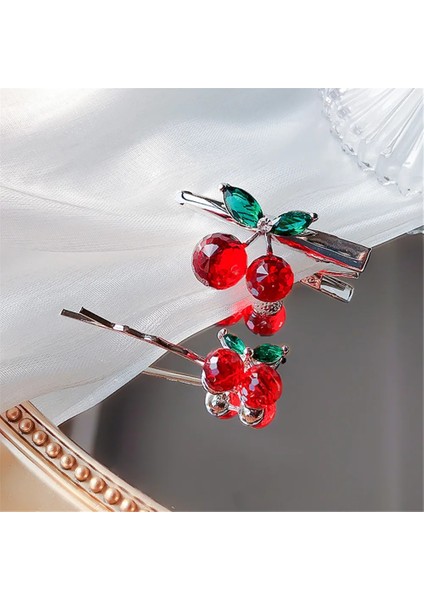 C 1 Adet Moda Kristal Kiraz Saç Tokası Sevimli Tatlı Tokalar Barrette Headdress Kadınlar Için Kız Saç Aksesuarları Patlama Yan Klip Şapkalar (Yurt Dışından) modelleri