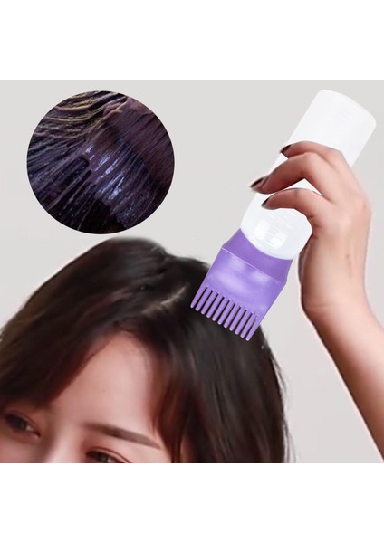 Mor 120 ml Kök Tarak Aplikatör Şişe Saç Boyama Boyama Dağıtım Şişe Perma Araçları Saç Boyası Aplikatör Fırçası Salon Için (Yurt Dışından)