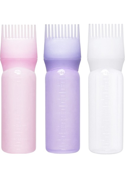 Şeffaf 170 ml Renkli Plastik Saç Boyası Doldurulabilir Şişe Aplikatör Tarak Dağıtım Salon Saç Boyama Kuaförlük Şekillendirici Aracı (Yurt Dışından)