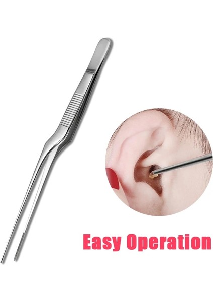 20 cm Tıbbi Kulak Kulak Tıkacı Balmumu Kaldırma Forseps Açılı Takı Kelepçe Burun Kavisli Kulak Kiri Cımbız Klip Seti Kirpik Sökücü Temizleyici Aracı (Yurt Dışından)