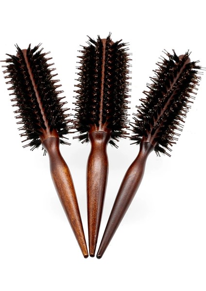 MINIBRUSH-20MM 3 Boyutları Anti Statik Ahşap Domuzu Kıl Saç Yuvarlak Fırça Kuaför Şekillendirici Araçları Saç Kıvırcık Tarak Saç Fırçası Için Alay Fırçası (Yurt Dışından)