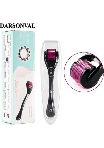 Siyah 0.25MM Darsonval 540 Derma Silindiri Saf Mikro Iğneleme 0.2/0.25/0.3mm Iğneler Uzunluk Titanyum Dermoroller Yüz Için Mikroniddle Silindir (Yurt Dışından)