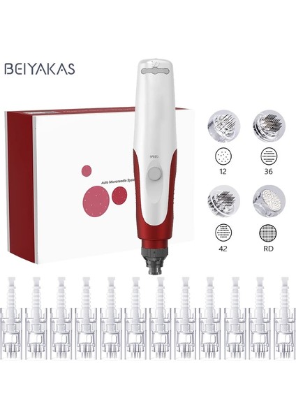 N2-C-Eu Tak 12PIN Dr.pen N2-C Mikro Iğne Kalemi 12 Kartuşlu Nano Kablosuz Cilt Bakım Seti Cilt Kalemi Mikro Iğne Kalemi Cilt Gençleştirme Makinesi (Yurt Dışından)