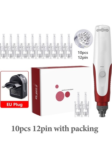 N2-C-Eu Tak 12PIN Dr.pen N2-C Mikro Iğne Kalemi 12 Kartuşlu Nano Kablosuz Cilt Bakım Seti Cilt Kalemi Mikro Iğne Kalemi Cilt Gençleştirme Makinesi (Yurt Dışından) fiyatları