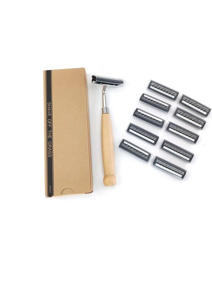 1 Adet Ahşap Jilet Çevre Dostu Yeniden Kullanılabilir Ahşap Jilet Tek Kullanımlık Olmayan Paslanmaz Çelik Jilet Değiştirilebilir Jilet Kafası Retro Sakal Bıçağı Erkekler Tıraş (Yurt Dışından)