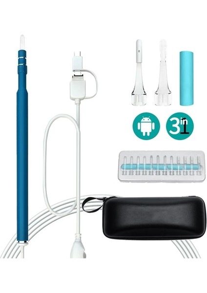 Tam Mavi USB Hd Görsel Kulak Kiri Temizleme Endoskop Otoskop Kaşık Kamera Borescope Android Pc Tablet Kulak Kiri Temizleme Seçim Kulak Temizleyici Aracı (Yurt Dışından)