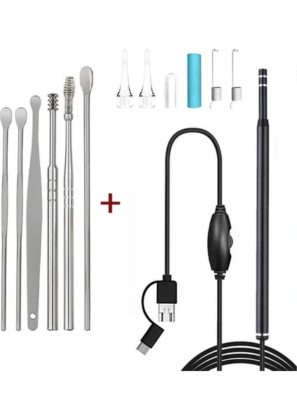 Tip 1 Siyah Hd Görsel Kulak Endoskop 3 In 1 USB Otoskop Kulak Kiri Temizleme Muayene Mini Kamera Earpick Bakım Aracı Android Telefon Pc Için (Yurt Dışından)