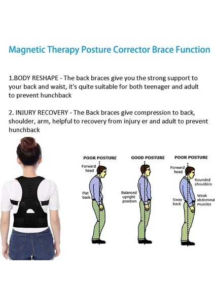 Beyaz Xxl Manyetik Terapi Duruş Düzeltici Duruş Korse Omuz Destek Kemeri Erkek ve Kadın Parantez ve Destek Kemeri Omuz Duruşu (Yurt Dışından)