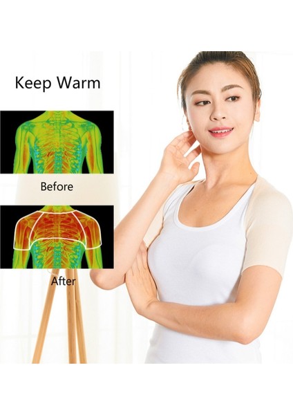 Bej Xxl Nefes Kol Manşet Kol Geri Düzeltme Omuz Desteği Wrap Isıtıcı Rahat Omuz Vücut Şekillendirme Koruyucu Kadın Erkek (Yurt Dışından) indirimleri