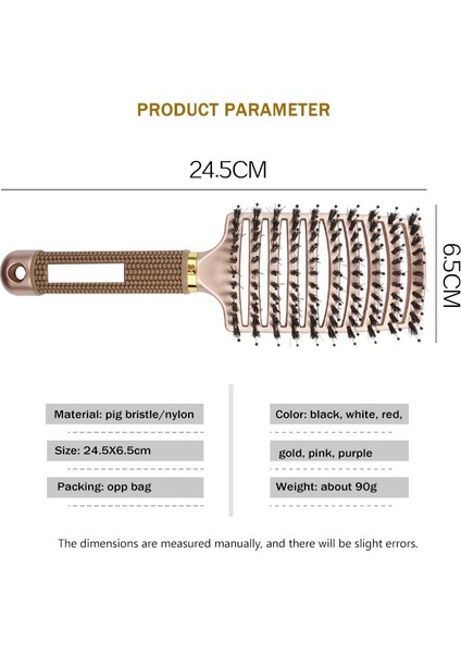 Kızıl Saç Fırçası Saç Derisi Masaj Tarak Saç Fırçası Kıl ve Naylon Kadın Islak Kıvırcık Detangle Saç Fırçası Salon Kuaförlük Şekillendirici Araçları (Yurt Dışından) indirimleri
