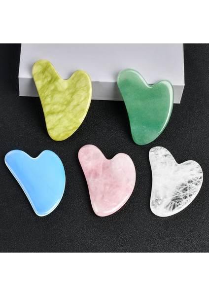 Mavi Renk Pembe Kristal Kazıma Tahtası Kalp Şeklinde Mor Taş Yüz Kas Çekme Masaj Lotus Sıkılaştırıcı Cilt Meridyen Yeşim (Yurt Dışından)