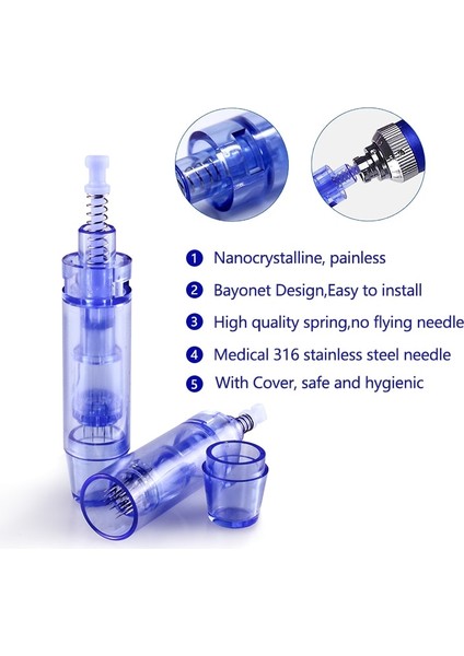 50 Adet Nano Rd 10/50/100 Adet Derma Aracı Süngü Iğneler Kartuşu A1 Nano/9 Pin/12 Pin/36 Pin/42 Pin Mikro Cilt Iğneleme Yedek Kafa (Yurt Dışından)