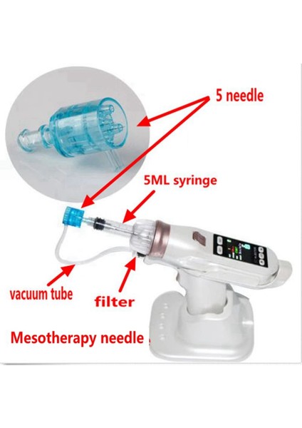 5 Adet 5 ml Şırınga 5/10 Adet 5/9 Pin Hydrolifting Tabancası Iğnesi Ez Vakum Mezoterapi Meso Tabancası Enjektör Negatif Basınç Kartuşu Iğne Aksesuarı (Yurt Dışından)