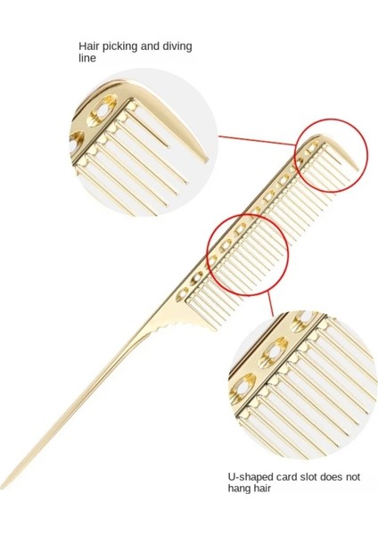 Gül Altın Metal Saç Tarak Sıçan Kuyruğu Kuaförlük Taraklar Saç Kesme Ölen Saç Ayrılık Tarak Kıvırcık Saç Fırçası Berber Aletleri Salon Aksesuarları (Yurt Dışından) indirimleri