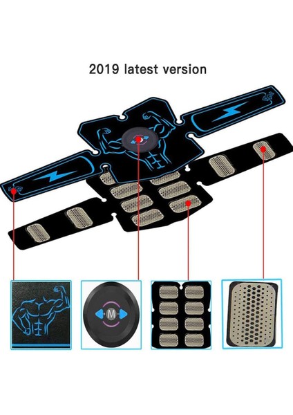 Sadece Karın Kas Stimülatörü Ems Abs Trainer Fitness Eğitim Dişli USB Şarj Edilebilir Egzersiz Ekipmanları ile Karın Kasları Toner Makinesi (Yurt Dışından)