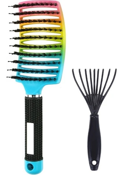 Set 2 Saç Fırçası Saç Tarak Dolaşık Açıcı Saç Fırçası Kıl ve Naylon Kadın Islak Masaj Tarak Kıvırcık Kuaförlük Salon Şekillendirici Araçları (Yurt Dışından)