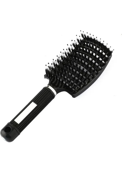 Siyah Berber Aksesuarları Saç Tarak Kıl Naylon Saç Fırçası Islak Kıvırcık Detangle Saç Fırçası Kuaför Şekillendirici Araçları (Yurt Dışından)