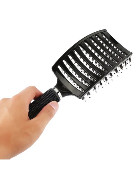 Siyah Berber Aksesuarları Saç Tarak Kıl Naylon Saç Fırçası Islak Kıvırcık Detangle Saç Fırçası Kuaför Şekillendirici Araçları (Yurt Dışından) fırsatları