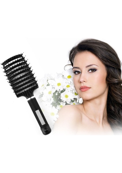 Siyah Berber Aksesuarları Saç Tarak Kıl Naylon Saç Fırçası Islak Kıvırcık Detangle Saç Fırçası Kuaför Şekillendirici Araçları (Yurt Dışından) indirimleri