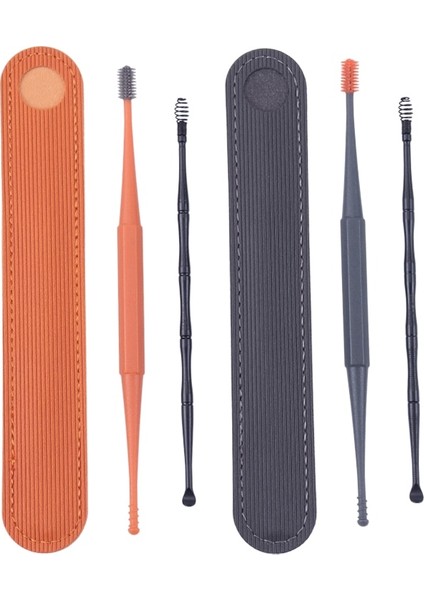 Turuncu 1 Takım Yumuşak Silikon Kulak Kiri Sökücü Taşınabilir Kulak Temizleyici Paslanmaz Çelik Kulak Kiri 2 Kafa Kulak Küreği Küret Sökücü Kulak Temizleme Çubuğu (Yurt Dışından) fiyatları