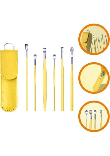Sarı Kulak Temizleme Aleti Seti Temizleme Kaşığı Seçim Takım Elbise Çocuklar Balmumu Scooper Kaşık Ev Tedarik Paketi (Yurt Dışından)