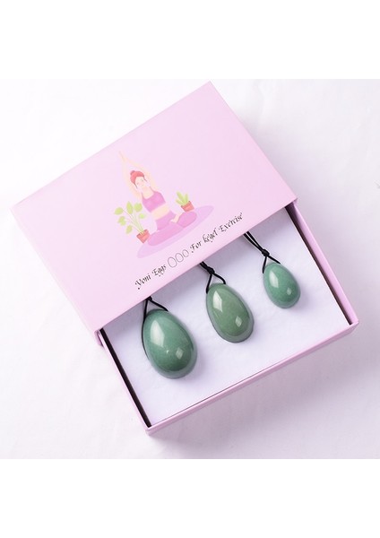 Masaj Değnek Yeşim Yoni Yumurta Masaj Değnek Hediye Kutuları Set Doğal Kristal Matkap Aventurin Topu Kegel Egzersiz Aracı Pelvik Taban Kas Vajinal (Yurt Dışından) modelleri