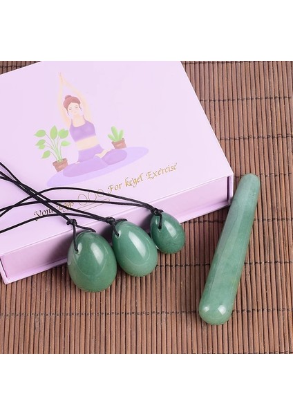 Masaj Değnek Yeşim Yoni Yumurta Masaj Değnek Hediye Kutuları Set Doğal Kristal Matkap Aventurin Topu Kegel Egzersiz Aracı Pelvik Taban Kas Vajinal (Yurt Dışından) fırsatları