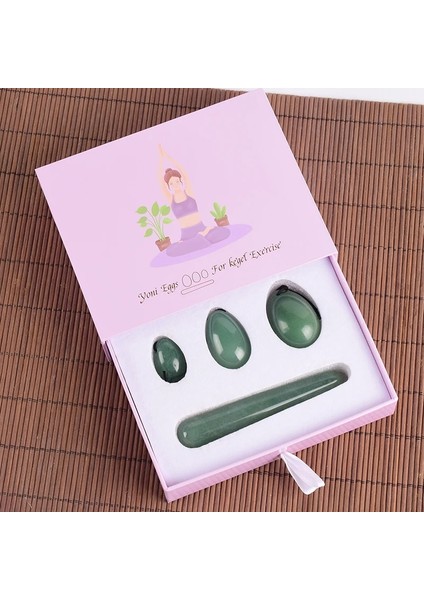 Masaj Değnek Yeşim Yoni Yumurta Masaj Değnek Hediye Kutuları Set Doğal Kristal Matkap Aventurin Topu Kegel Egzersiz Aracı Pelvik Taban Kas Vajinal (Yurt Dışından) indirimleri