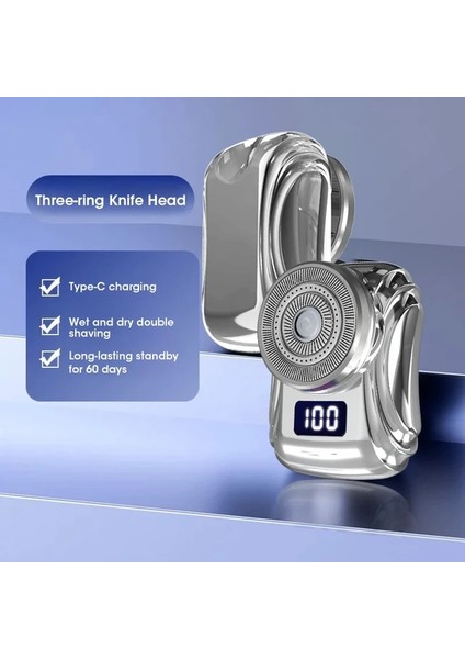 Erkekler Için Cep Beyaz Tıraş Makinesi Taşınabilir Araba Jilet USB Şarj Kuru Islak Sakal Tıraş Mini Cep Traş Makineleri Su Geçirmez Jilet Seyahat Yerleşik (Yurt Dışından)