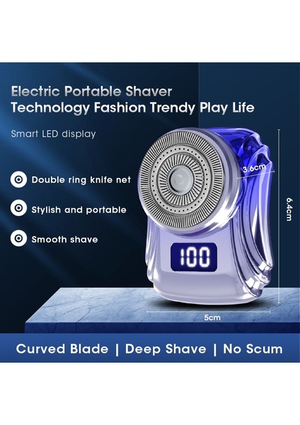 Erkekler Için Cep Beyaz Tıraş Makinesi Taşınabilir Araba Jilet USB Şarj Kuru Islak Sakal Tıraş Mini Cep Traş Makineleri Su Geçirmez Jilet Seyahat Yerleşik (Yurt Dışından)