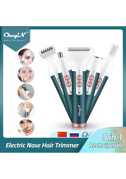 MT065R Ckeyin 5 In 1 Kadın Tıraş Makinesi Ağrısız Epilasyon Epilatör Tıraş Makinesi Yüz Sakal Kaş Burun Düzeltici Vücut Elektrikli Tıraş Makinesi 45 (Yurt Dışından) fiyatları