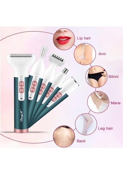 MT065R Ckeyin 5 In 1 Kadın Tıraş Makinesi Ağrısız Epilasyon Epilatör Tıraş Makinesi Yüz Sakal Kaş Burun Düzeltici Vücut Elektrikli Tıraş Makinesi 45 (Yurt Dışından) fırsatları