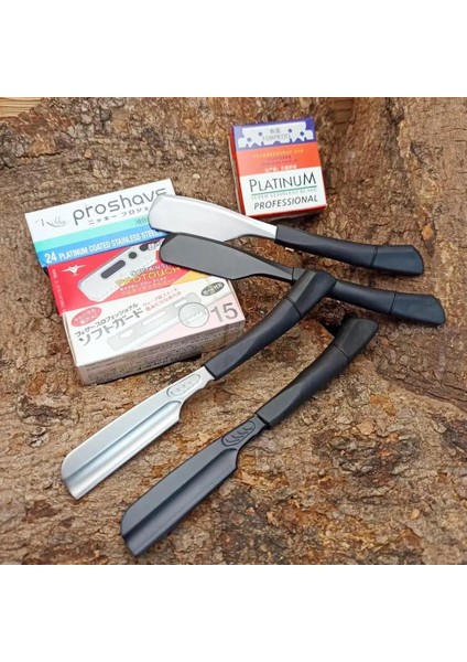 Şerit Jilet Seti 05 6 "gümüş Siyah Silika Jel Erkekler Kadınlar Için Düz Jilet Berber Tıraş Bıçağı Bahar Tasarım Sakal Yüz Koltukaltı Vücut Bıçaklı (Yurt Dışından) fiyatları