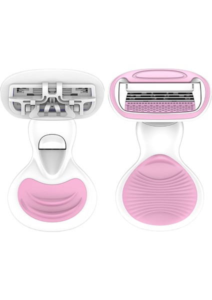 Pembe Mini Koltukaltı Bacak Yüz Saç Kadın Düzeltici Tıraş Makinesi Manuel Tıraş Kadın Jilet Düzelticiler 4 Katmanlı Bıçaklı Jilet Kadın Bikini (Yurt Dışından) fırsatları