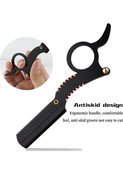Mor Hiçbir Bıçak Düz Kenar Berber Tıraş Saç Kesimi Sakal Kaş Düzeltici Aracı Başparmak Berber Bıçağı Değiştirilebilir Bıçak Shavingr Kırpma Tutucu (Yurt Dışından) modelleri