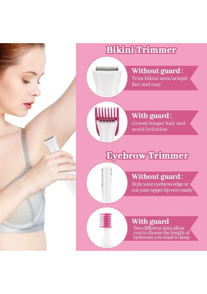 Beyaz 5 In 1 Elektrikli Epilasyon Tıraş Makinesi Kadın Mini Giyotin Jilet Bikini Kadın Yüz Kaş Koltukaltı Clipper Epilatör (Yurt Dışından) indirimleri
