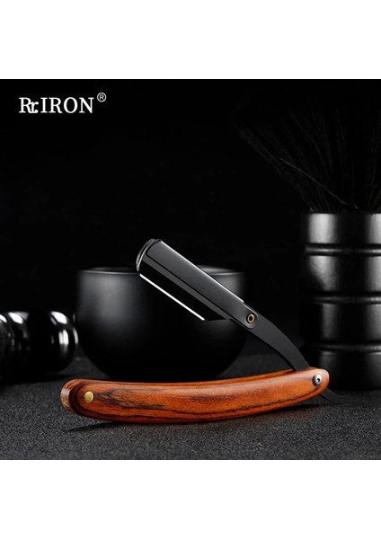 Siyah 1 Rıron High-End Manuel Katlanır Sakal Tıraş Bakımı Jilet Ahşap Saplı Berber Jileti Erkek Değiştirilebilir Bıçaklı Jilet (Yurt Dışından) fiyatları