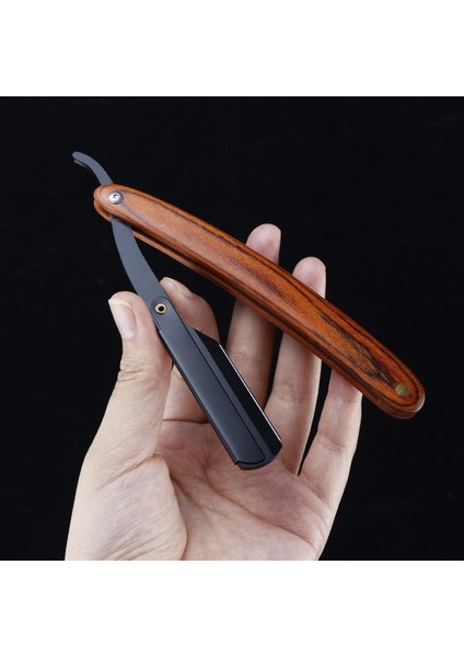 Siyah 1 Rıron High-End Manuel Katlanır Sakal Tıraş Bakımı Jilet Ahşap Saplı Berber Jileti Erkek Değiştirilebilir Bıçaklı Jilet (Yurt Dışından) modelleri