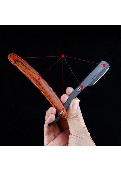 Siyah 1 Rıron High-End Manuel Katlanır Sakal Tıraş Bakımı Jilet Ahşap Saplı Berber Jileti Erkek Değiştirilebilir Bıçaklı Jilet (Yurt Dışından) fırsatları