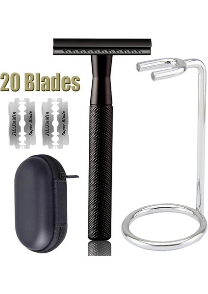 Paket 7 20 Bıçaklı Emniyetli Tıraş Makinesi, Erkekler Kadınlar Için Klasik Çift Kenar Tıraş Makinesi Manuel Tıraş Sakal Epilasyon (Yurt Dışından)