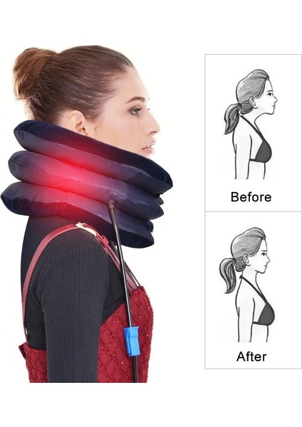 Mavi U Boyun Yastık Hava Şişme Yastık Servikal Brace Boyun Omuz Ağrısı Relax Destek Masaj Yastık Hava Yastığı Çekiş Yumuşak (Yurt Dışından) modelleri