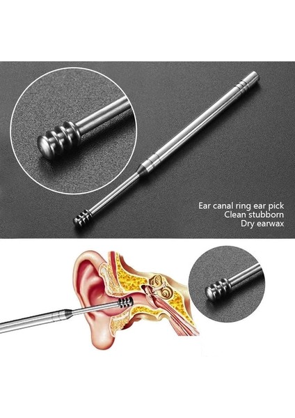 Resim Olarak 5 6 Adet/takım Kulak Kiri Toplayıcı Paslanmaz Çelik Kulak Tıkacı Balmumu Sökücü Piercing Kiti Kulak Kiri Küret Kaşık Bakımı Kulak Temizleme Aracıkulak Temizleyici (Yurt Dışından)