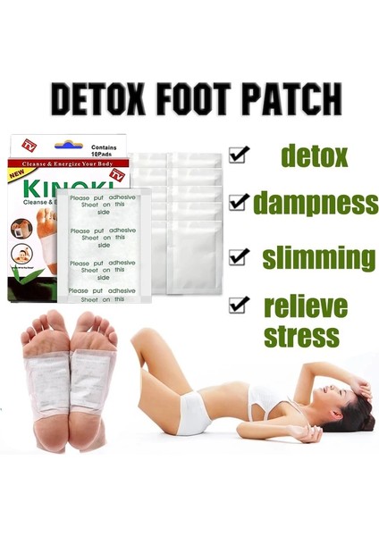 20 Adet Kinoki Detoks Ayak Pedleri 10-200 Adet Orijinal Temizleme Ayak Yama Sağlık Vücut Rölyef Çıkartmalar Ayak Masajı Uyku Pedi Dropshiping (Yurt Dışından)